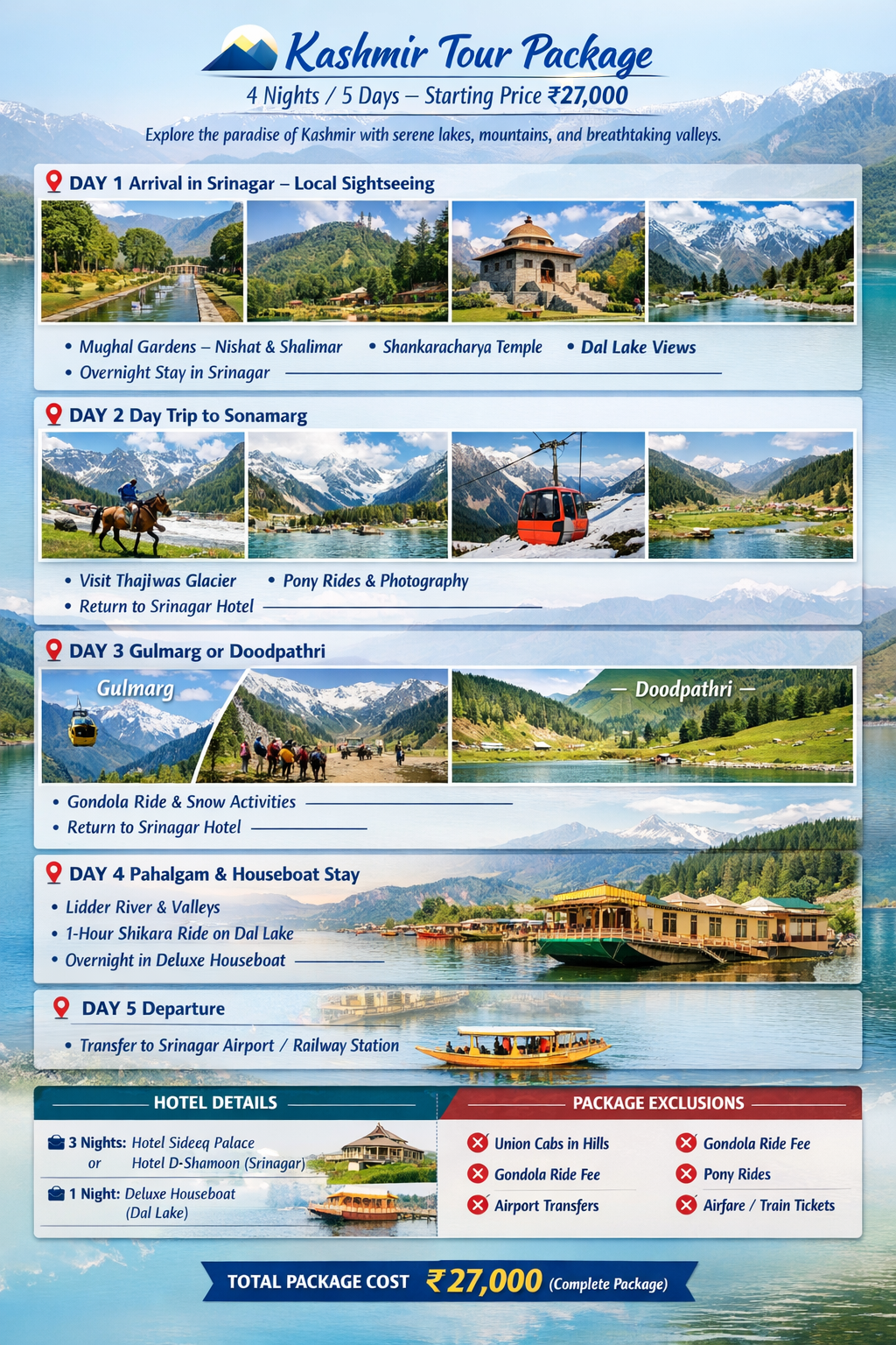 Kashmir Tulip Package 4 Nights and 5 Days
